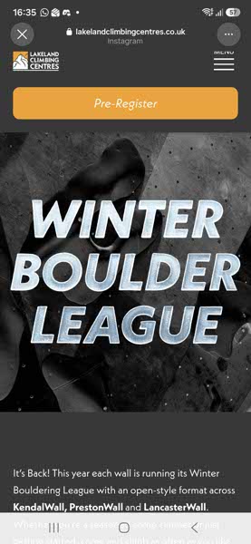 2027 Winter Bouldering League